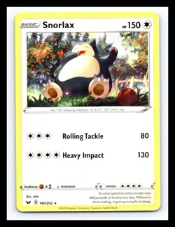 💫 Pokemon TCG - Snorlax 140/202 Non-Holo Rare - SWSH Base Set - - Image 1