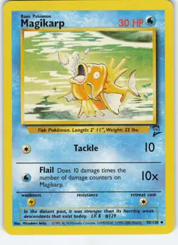 Magikarp 050/130 Base Set 2 Uncommon Normal MP Pokemon - Image 1