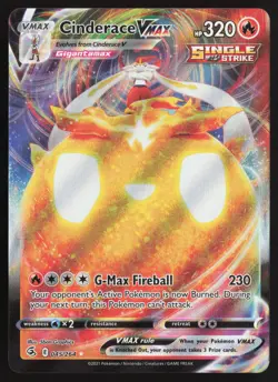Cinderace VMAX 045/264 Holo VMAX Rare Fusion Strike Pokemon Near Mint - Image 1