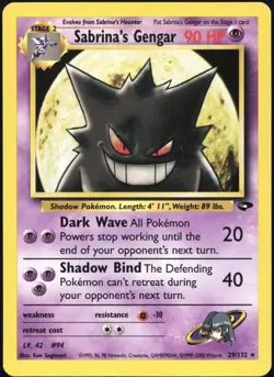 Pokemon - Sabrina's Gengar 29/132, Gym Challenge, Rare - NM - Image 1