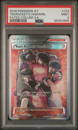 PSA 9 Team Rocket’s Handiwork Pokemon XY Fates Collide Full Art 124/124 - Image 1