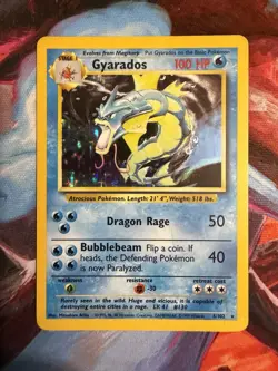 Gyarados 6/102 Base Set Unlimited Holo Rare Vintage WoTC 1999 Pokemon TCG LP - Image 1