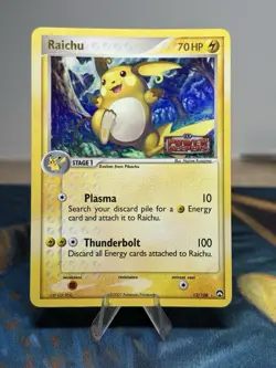 Raichu 12/108 Reverse Holo Rare EX Power Keepers Set Stamped Pokemon Card MP LP - Image 1