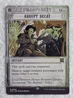 MTG Abrupt Decay Outlaws of Thunder Junction (OTJ) #34 Card Rare NM - Image 1