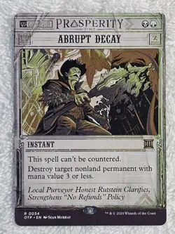 MTG Abrupt Decay Outlaws of Thunder Junction (OTJ) #34 Card Rare NM - Image 2