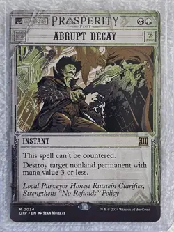 MTG Abrupt Decay Outlaws of Thunder Junction (OTJ) #34 Card Rare NM - Image 5