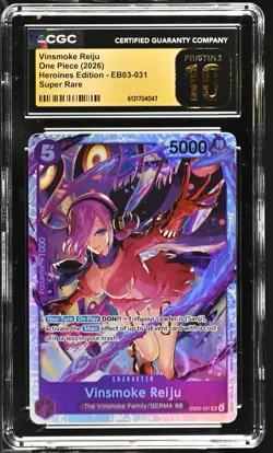 One Piece Heroines Vinsmoke Reiju EB03-031 SR ENGLISH CGC PRISTINE 10 WAIFU - Image 1