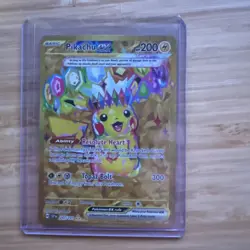 Pokemon TCG SV08 Surging Sparks Pikachu EX Hyper Rare Gold Holo Card 247/191 - Image 1