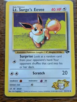 Pokemon Card - Lt. Surge's Eevee Gym Challenge 51/132 Uncommon - Image 1
