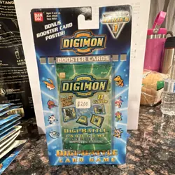 Bandai Digimon Digi-Battle Series 1 Booster Pack 8 Cards + Bonus Poster - Image 1