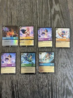 7 Disney Lorcana Legendary Foil Trading Card Game Lot Winterspell TCG - Image 1