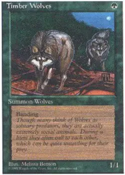 4x MTG Timber Wolves, Moderate Play, English Fourth Edition - Image 1