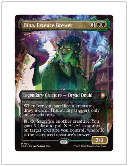 1x Dina, Essence Brewer, Non-Foil, Borderless Art, Secrets of Strixhaven, MTG NM - Image 1