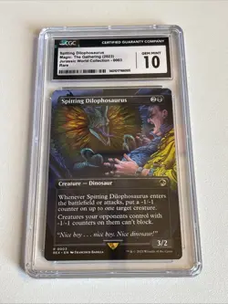 Spitting Dilophosaurus (Borderless) Universes Beyond: Jurassic Park World CGC 10 - Image 1