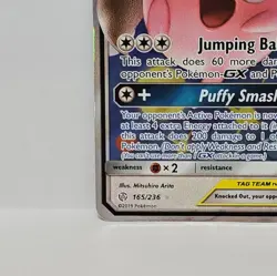 Mega Lopunny & Jigglypuff GX 165/236 Cosmic Eclipse Ultra Rare Pokemon Card - Image 2