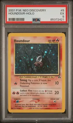 Houndour-Holo Pokemon Neo Discovery 5/75 PSA 5 - Image 1