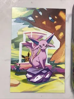 Pokemon Espeon 033/131 Cosmos Holo Prismatic Evolutions Promo Tin Art - Image 2