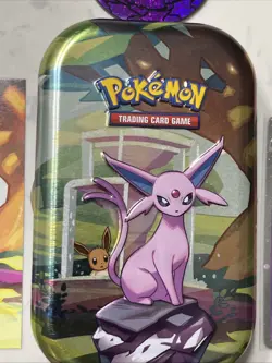 Pokemon Espeon 033/131 Cosmos Holo Prismatic Evolutions Promo Tin Art - Image 4