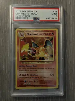 2016 Pokemon XY Charizard Holo evolutions #11 PSA 9 - Image 1