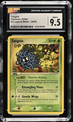Pokemon Tangela CGC 9.5 2006 EX Legend Maker 44/92 English Basic Grass - Image 1