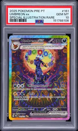2025 POKEMON PORTUGUESE PRE PT-PRISMATIC EVOLUTIONS #161 UMBREON EX PSA 10 - Image 1