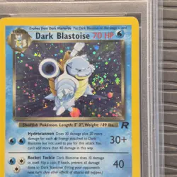 NICE SWIRL Placement! Dark Blastoise 3/82 Holo Rare Team Rocket PSA 5 Pokemon - Image 2