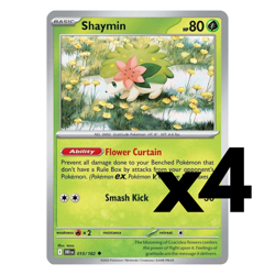 4x Shaymin - 010/182 - SV10: Destined Rivals (DRI) Pokemon Playset x4 - Image 1