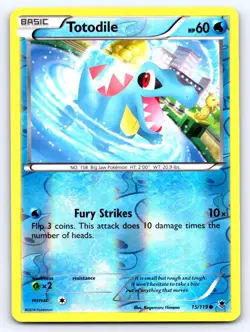 Totodile 15/119 Common Phantom Forces Pokemon Reverse Holo Lightly Played - Image 1