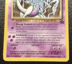 Pokemon Mewtwo Black Star Promo 12/53 WOTC Vintage 2000 - Image 5