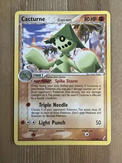 Pokemon TCG Cacturne (Delta Species) EX Crystal Guardians 15/100 Regular Rare LP - Image 1