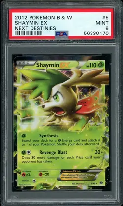 2012 Pokemon BW Next Destinies Shaymin EX #5 PSA 9 MINT - Image 1