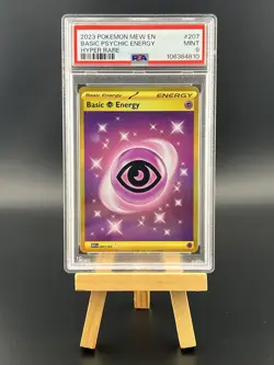 PSA 9 MINT Graded Pokemon 2023 Gold Psychic Basic Energy 207/165 S&V 151 - Image 1