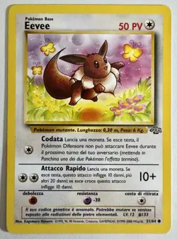 Eevee Jungle 51/64 Regular Unlimited Common **ITALIAN** Vintage Rare Pokemon LP - Image 1