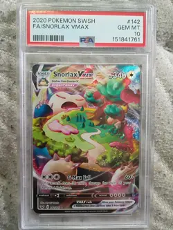 Pokemon 2020 Snorlax VMAX 142/202 Full Art Sword & Shield GEM MINT PSA 10 - Image 1