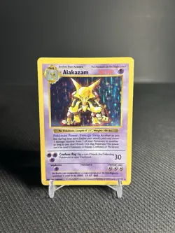 Pokemon TCG Alakazam 1/102 Base Set Shadowless Holo Rare MP - Image 1