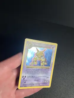 Pokemon TCG Alakazam 1/102 Base Set Shadowless Holo Rare MP - Image 4