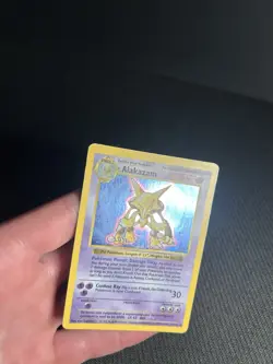 Pokemon TCG Alakazam 1/102 Base Set Shadowless Holo Rare MP - Image 5