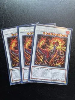 Yugioh! 3x Jurrac Astero BLMM-EN018. 1st . Edition. Secret Rare. Near Mint. - Image 1