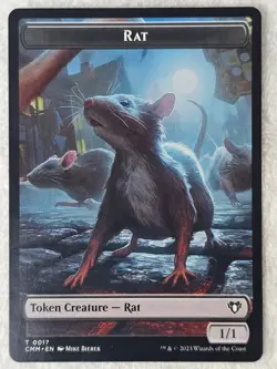 MTG City's Blessing Rat #49 17 Double-Sided Token Commander Masters T NM - Image 2