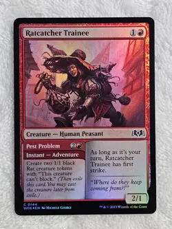 MTG Ratcatcher Trainee FOIL - Wilds of Eldraine (WOE) #144 Magic Card NM - Image 1