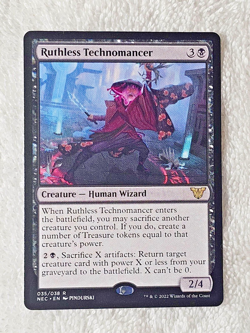 MTG Ruthless Technomancer - Commander: Kamigawa: Neon Dynasty Card #35 Rare NM - Image 2