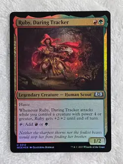 MTG Ruby, Daring Tracker FOIL - Wilds of Eldraine (WOE) #212 Magic Card U NM - Image 1