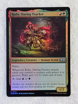 MTG Ruby, Daring Tracker FOIL - Wilds of Eldraine (WOE) #212 Magic Card U NM - Image 2