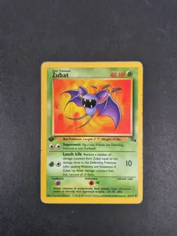 Zubat - 57/62 - Common - Fossil 1st Edition - Pokemon TCG - WOTC - MP - Image 1