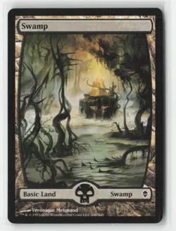 Swamp (240) - Full Art 240 Land Zendikar Magic: The Gathering Near Mint - Image 1