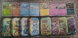 Pokemon Prismatic Evolutions Mini Tins + Costco Promo Cards Set of 8 - Cosmos - Image 1