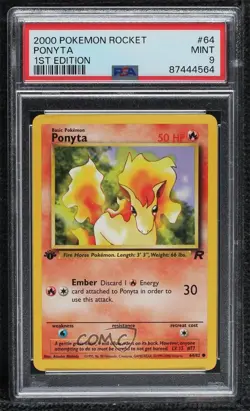 Ponyta 1st Ed. Pokemon Team Rocket PSA 9 MINT 2000 - Image 1