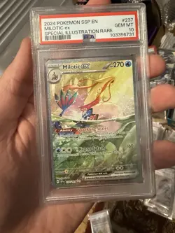 2024 POKEMON SSP EN-SURGING SPARKS SPECIAL ILLUSTRATION RARE MILOTIC EX PSA 10 - Image 1