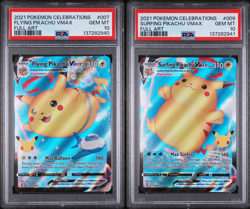 PSA 10 Flying Pikachu & Surfing Pikachu Vmax Sequential Celebrations Pokemon - Image 1