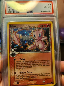 2007 POKEMON POP SER 5 INVERTED BACK #3 MEW-HOLO PSA 6 WITH A MINOR HOLO BLEED - Image 2